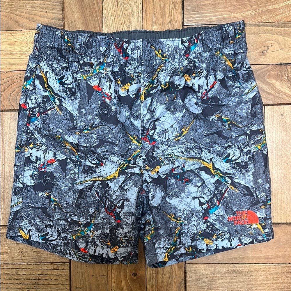 The North Face Abstract Gray and Red Shorts